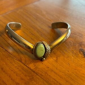 Vintage Native American Turquoise and Sterling cuff unsigned
